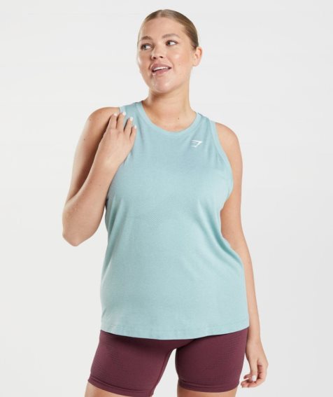 Women's Gymshark Vital Seamless 2.0 Light Tanks Blue | CA AN5831